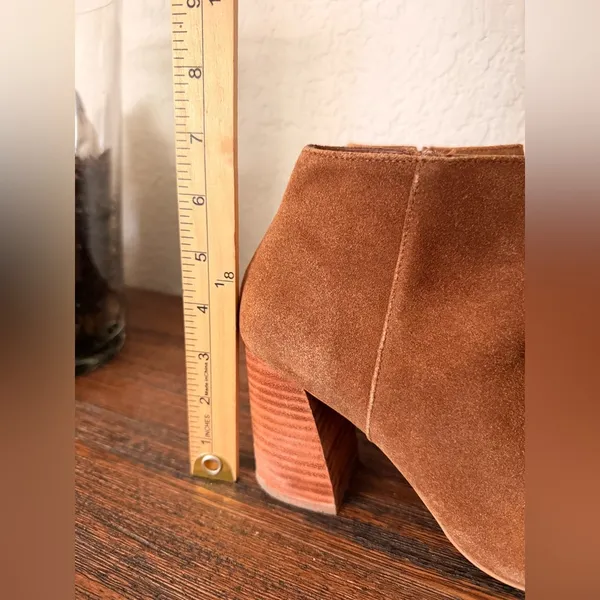 Steve Madden Idonia Boots Womens Size 9 Brown Cognac Suede Ankle Block Heel - Image 5