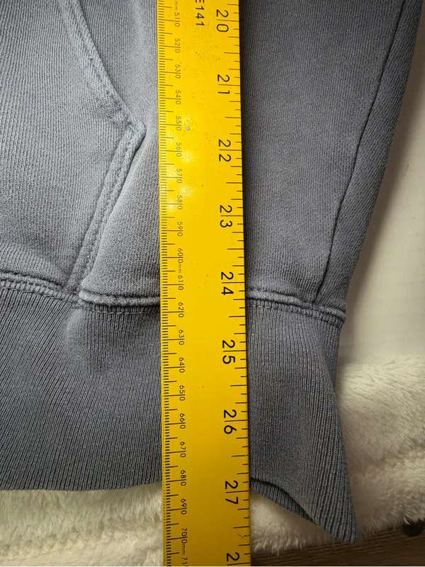 Brandy Melville Christy Hoodie Oversized Fit Faded charcoal/blue-gray Zip Up OS - Image 5