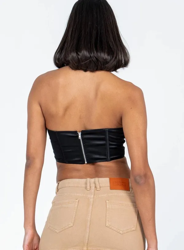 Princess Polly Black Satin Corset - Image 3