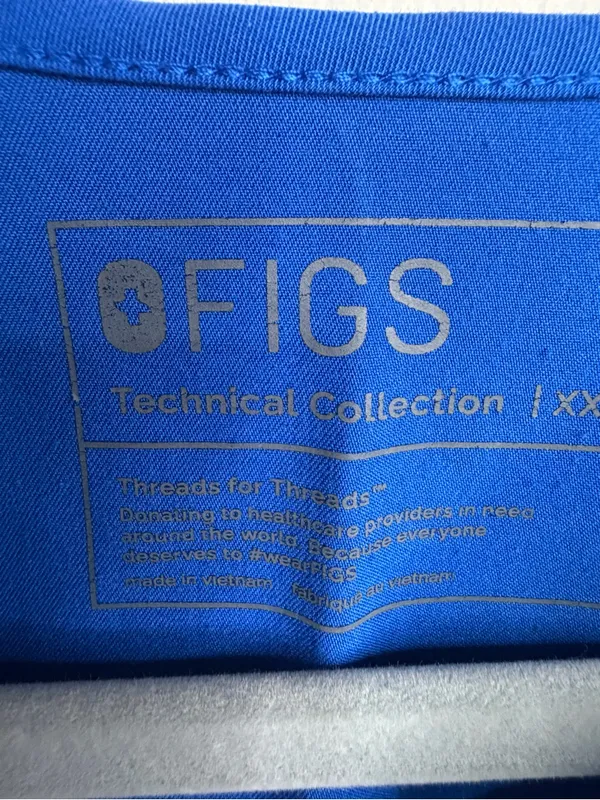 Figs V-Neck Scrub Top in Cobalt Blue - Image 6