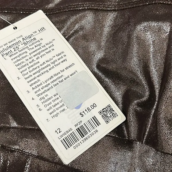 NWT Align HR 25” Legging Shine Foil Print French Press Size 12 - Image 6