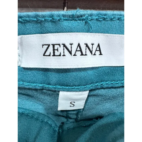Zenana S Teal Blue Skinny Pants‎ Women's High Rise Stretch Jeggings - Image 3