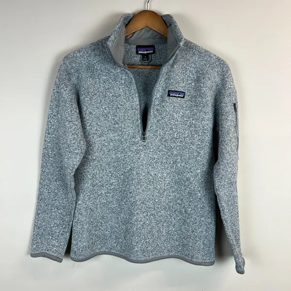 Patagonia Better Sweater 1/4 Zip Womens Small Gray Fleece Pullover Logo Outdoor - Image 4