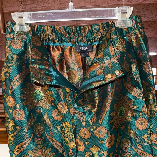 NWT $148 Anthropologie x Maeve Melyssa Floral Print Jacquard-Finish Trouser S - Image 11