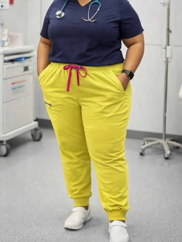 Figs 3XL Tall NEW Zamora Scrub Joggers Neon Yellow Doctor Nurse Dentist - Image 2