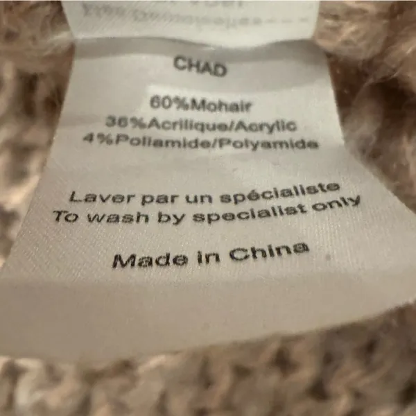 Mes Demoiselles chunky Mohair Blend Sweater V-Neck size Medium oversized - Image 10