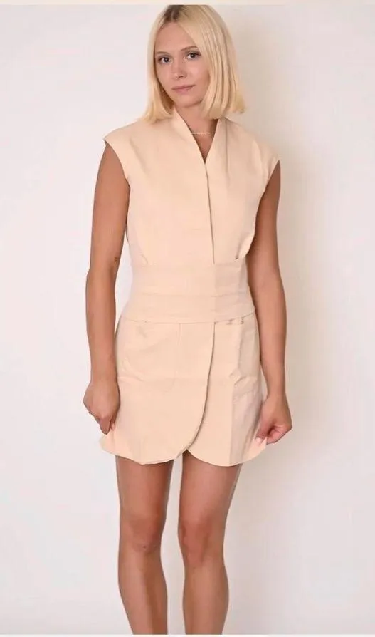 Honeyplum boutique. Wrap It Up dress Beige/tan Wrap dress - Image 2
