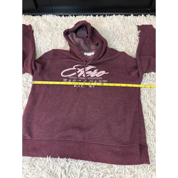Aeropostale Aero East Coast EST‎ 87 Hoodie Burgundy Heather Sweatshirt Size S - Image 4