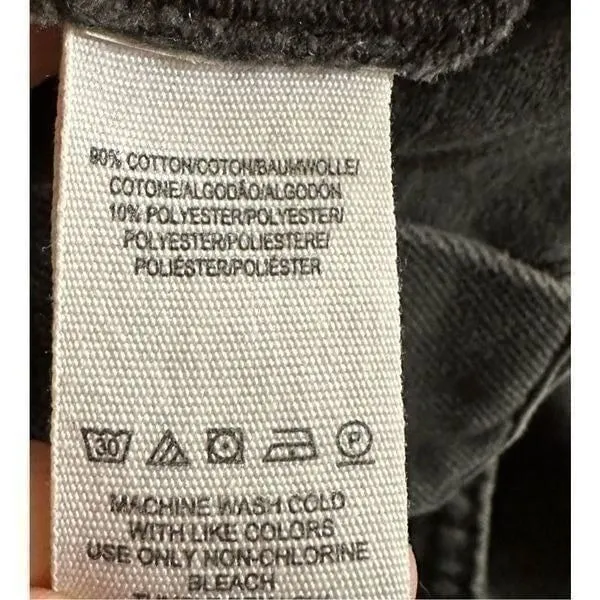 We the Free washed black denim high rise flare raw hem‎ jeans sz 27 - Image 8