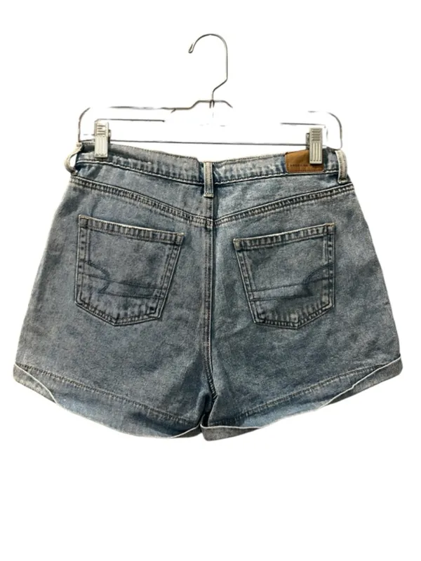 American Eagle Size 4 Light Wash Blue Denim Mom Jean Shorts Casual Cotton Womens - Image 5