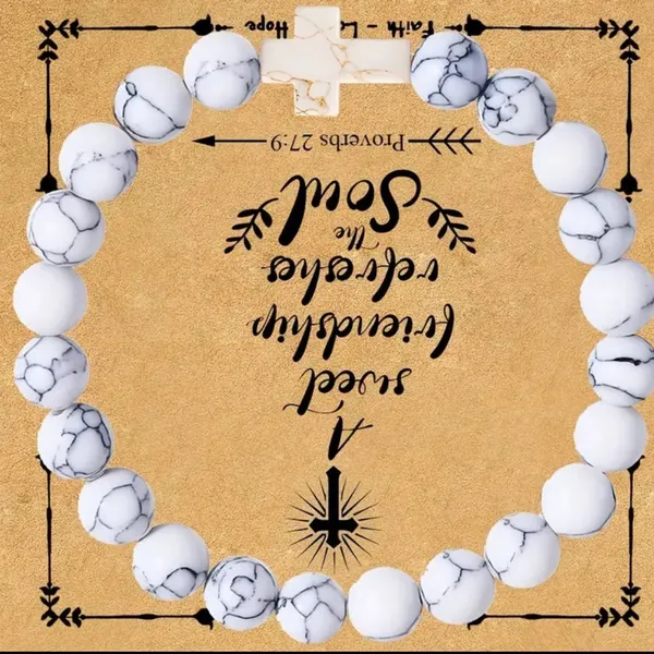 Faith-Inspired Beads Stone Style Frienship Bracelet Perfect Religious‎ Gift - Image 2