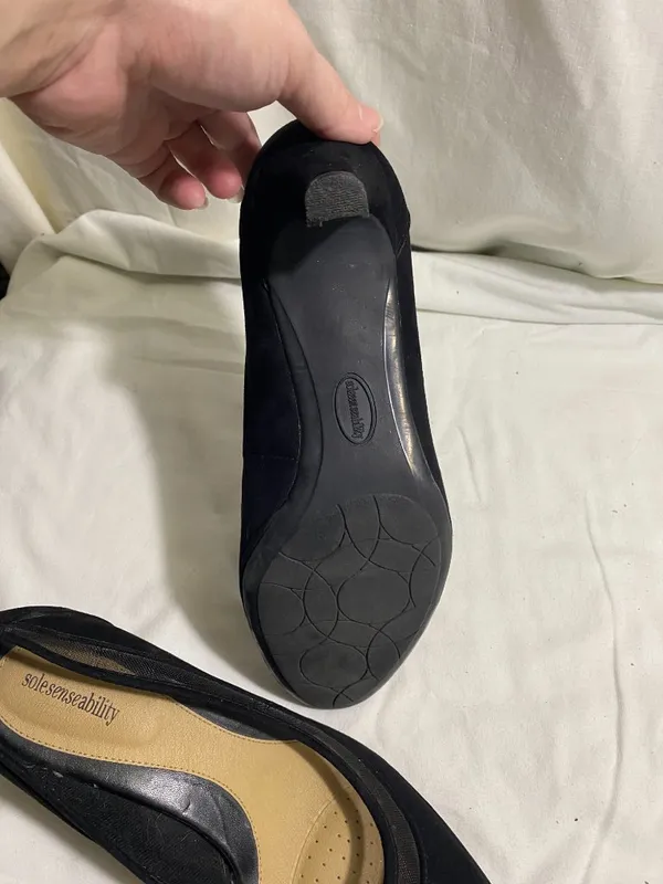 Solesenseability Black Mesh Trim Kitten Heel Pumps Women’s Size 10 Wide Comfort - Image 7