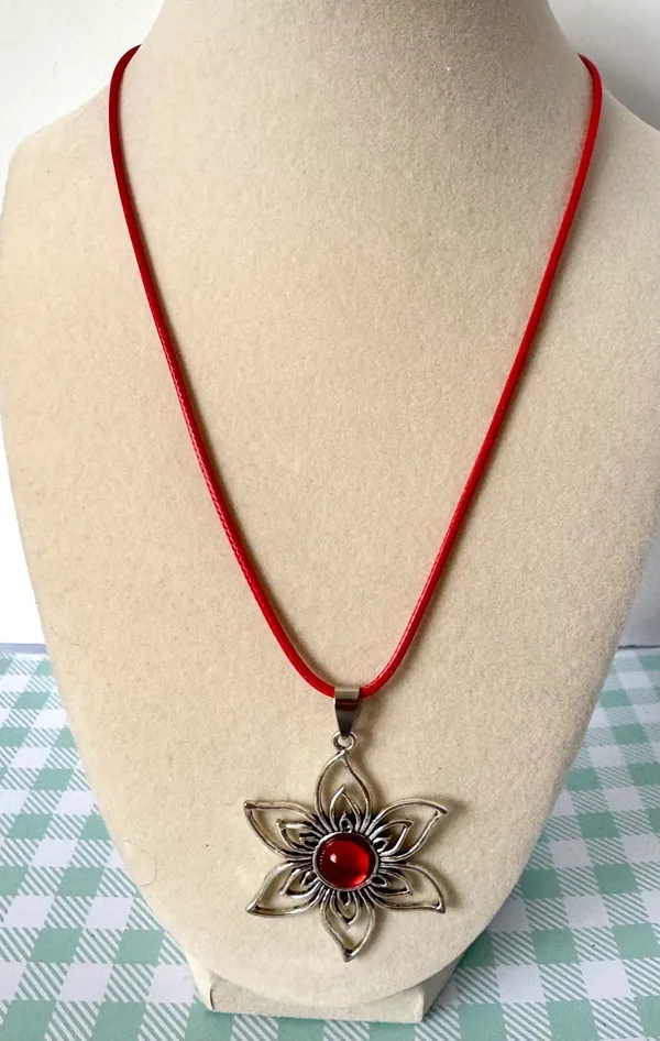 Red Flower Necklace - Image 2
