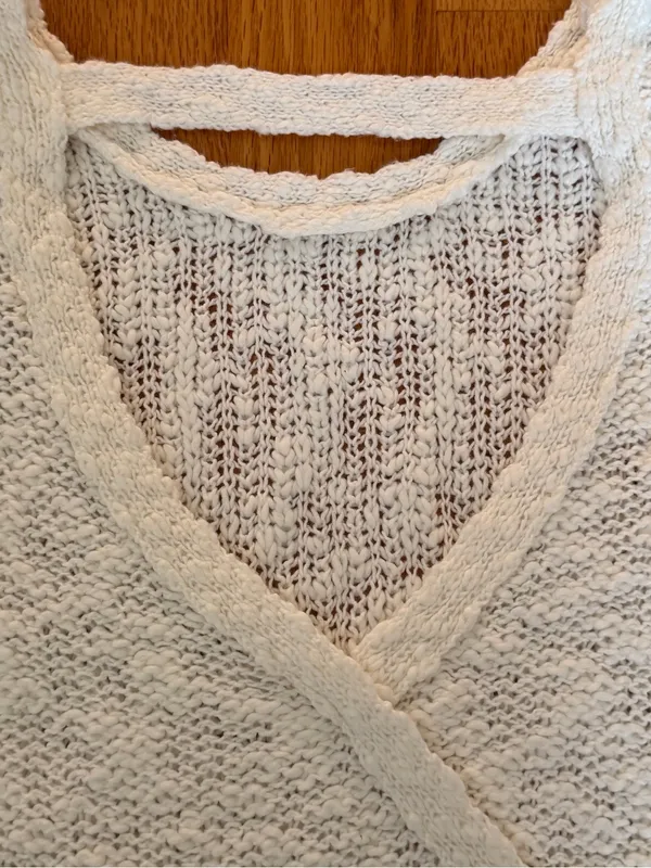 Roxy Sweater Womens Size Large Ivory Open Back Wrap Long Sleeve NEW - Image 4