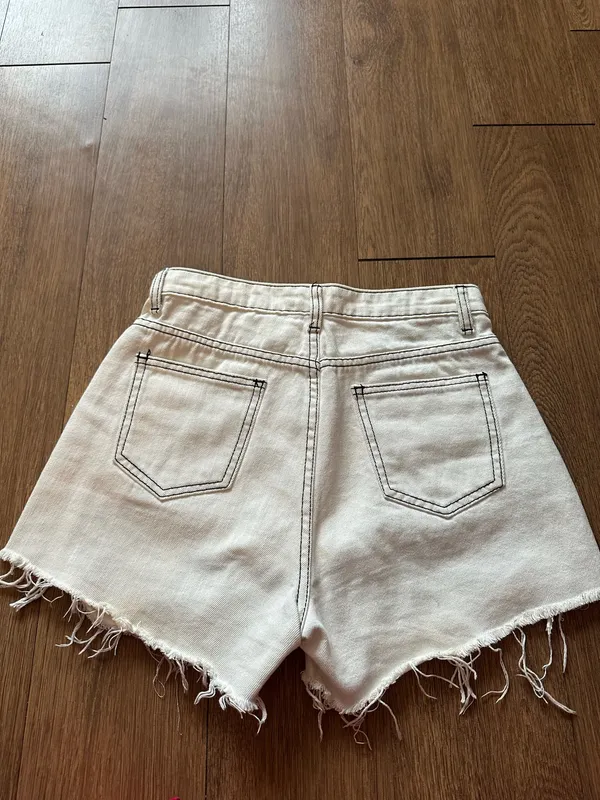 Pretty Little Thing Jean Shorts White - Image 2
