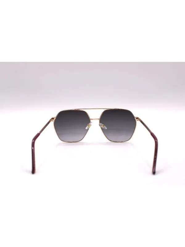 Foster Grant Sunglasses Gold Red Hexagon Frames Dark Gray Lenses Soft Case Vtg - Image 5
