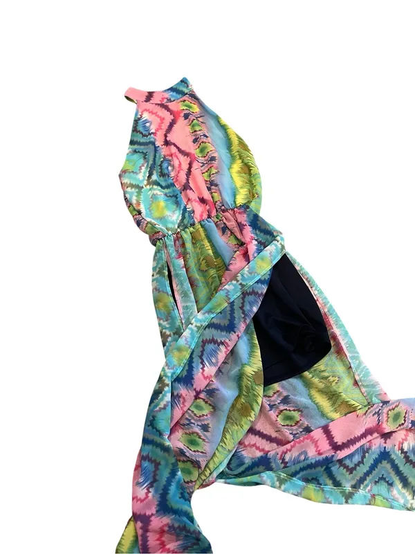 USA Made - Savannah Rae- Multicolor Halter Maxi Dress - Image 4