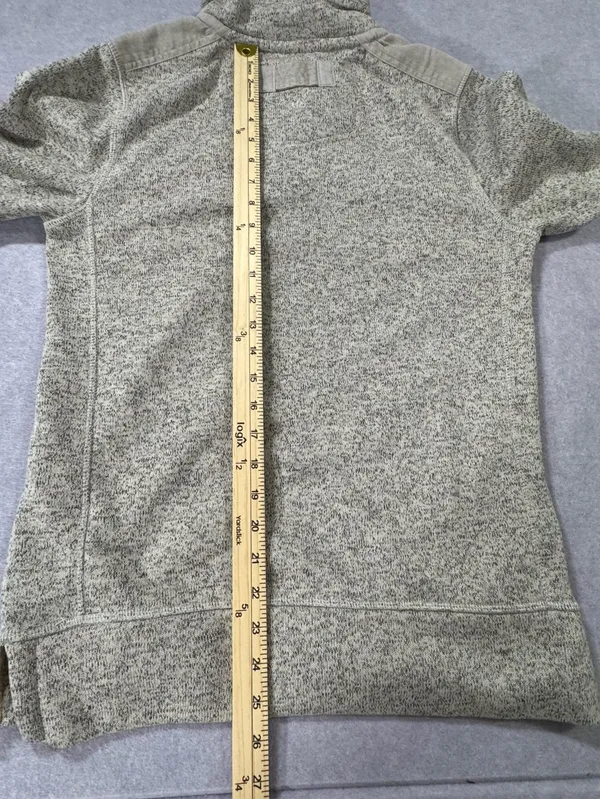 Fatface Pullover Sweater Size XS Grey Marl 1/4 Button Elbow Patches - Image 6