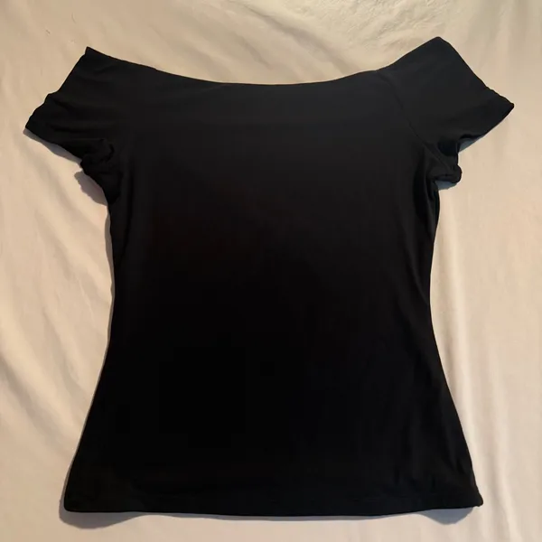 SUUKSESS Black Off The Shoulder Short Sleeve Top XS Polyamide Stretch Slim Fit - Image 2