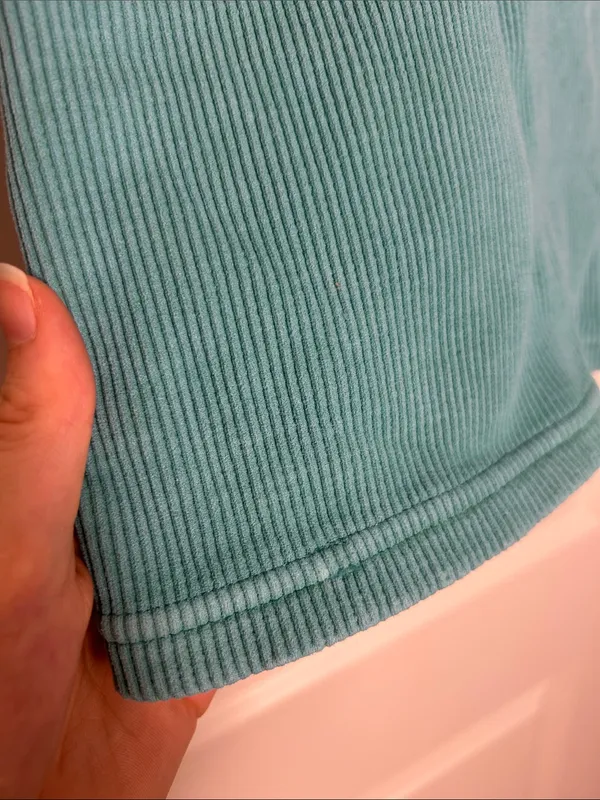 Free People Teal Ribbed Crop Tank - Image 4