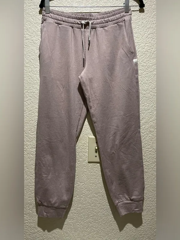Vuori Performance Jogger Cozy Drawstring Pants Heather Dusty Pink Size XS - Image 3