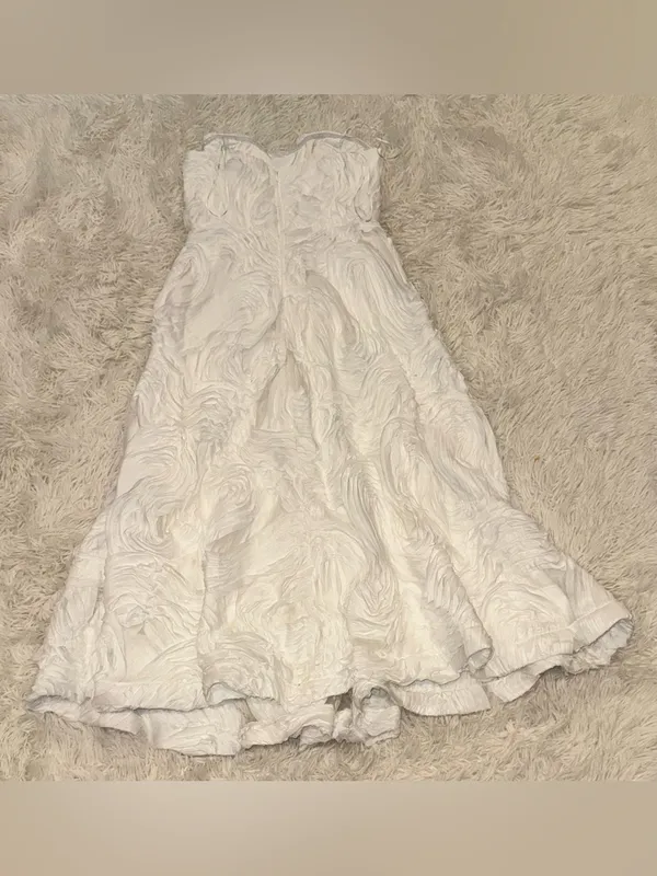 NEW Elliatt Asha 3-D Lace Strapless midi white dress sz XXL - Image 7