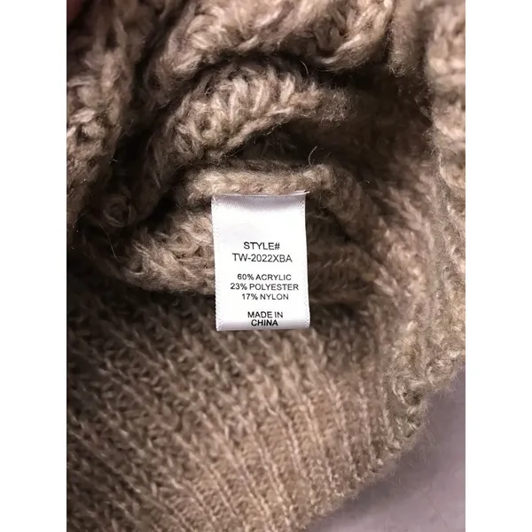 Zenana Womens 3X Oversized Cardigan Sweater‎ Tan Ribbed Knit Lantern Sleeve - Image 10