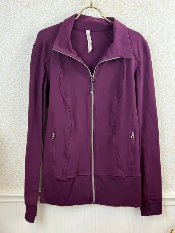 Lululemon Women's Plum Nice Asana Full Zip Activewear Jacket - Size - 12 - Image 13