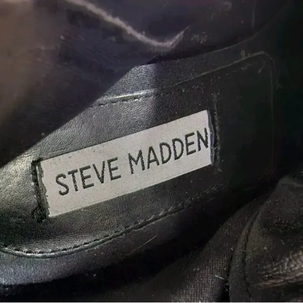 Steve Madden Size 6 Nitefall Black Leather Heeled Lace-Up Knee High Combat Boots - Image 13
