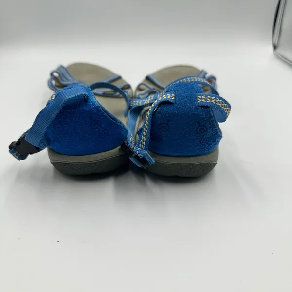 Keen Emerald City Strappy Sandals Blue Yellow Woven Ankle Strap Womens 8 - Image 7