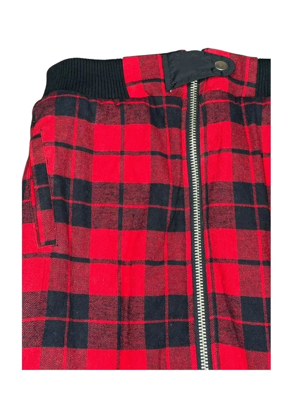 Y2K: UNIF 𖤐 Plaid Reversible Baddie Bomber Jacket 𖤐 Red Buffalo Plaid Black 𖤐 S - Image 5