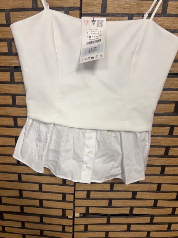 Zara white tank top size small - Image 3