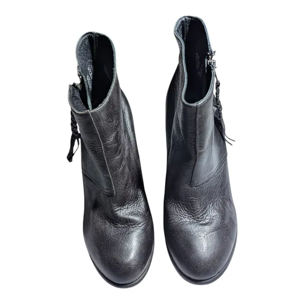 Steve Madden Arling Black Leather Almond Toe Tassel Zip Block Heel Ankle Boots 9 - Image 2