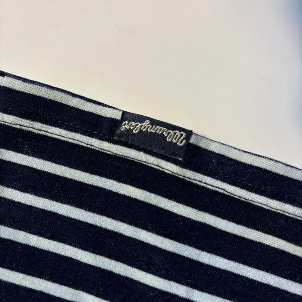 Vintage Wrangler Women's Blue And White American Indigo Size Small. - Image 5