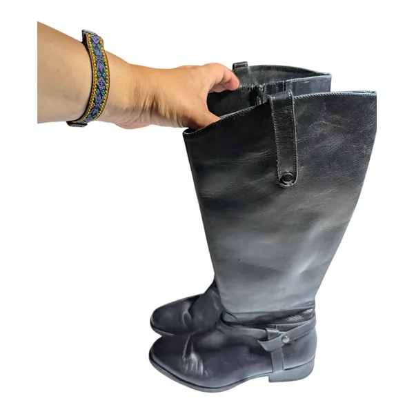 Coach and Four Black Leather Knee High Flat Sole Classic Riding Boots Sz 11 - Image 6