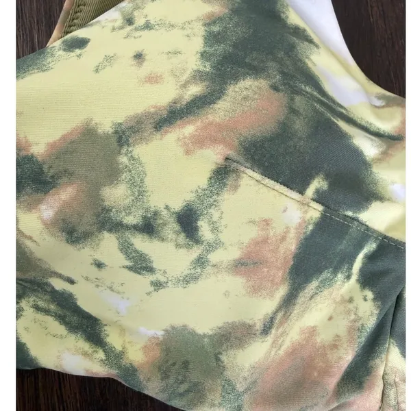 Aerie Women's‎ Olive Fun Printed Ruffle Scoop Bandeau Bikini Top Size Large NWT - Image 6