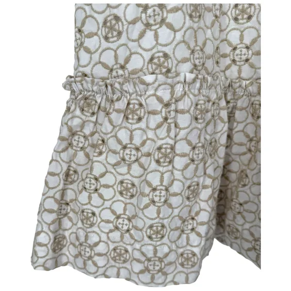 Anthropologie Maeve Smocked Tunic Floral‎ Embroidered Mini Dress Ivory Size XXS - Image 14