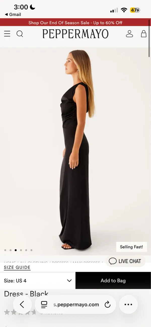 Heart Of Glass Dress Peppermayo Satin Maxi - Image 3
