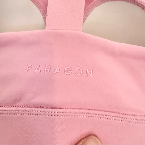 PARAGON FORMLUX Pink Zip-Up Sports Bra SMALL - Image 3