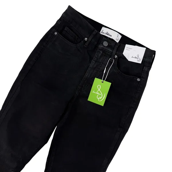 Sam Edelman Black Penny Bootcut Jeans NWT High Rise Coated Denim Size 27 - Image 3