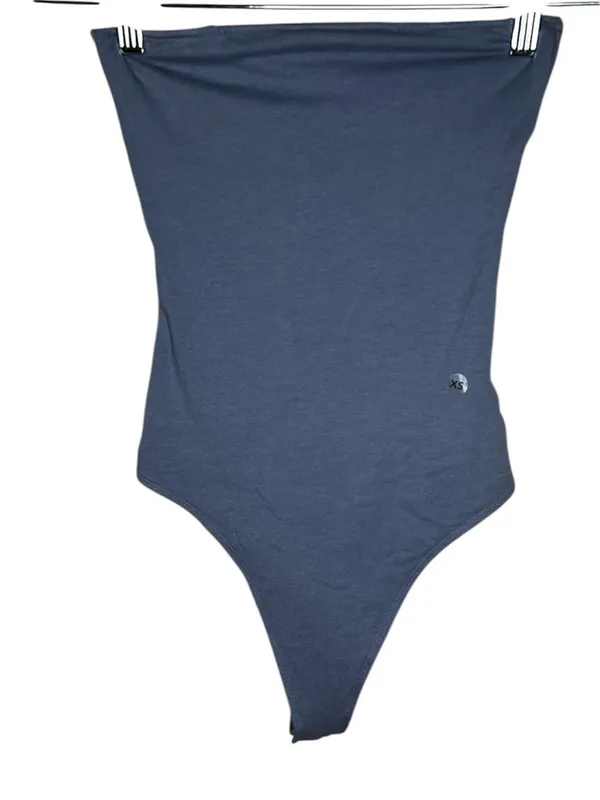 American Eagle NWT Blue Strapless Tube Top Thong Bodysuit XS Y2K - Image 2