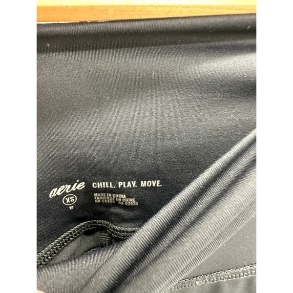 Aerie Black Chill Play Move Moto Pull On Stretch Leggings Women's Size‎ X-Small - Image 5