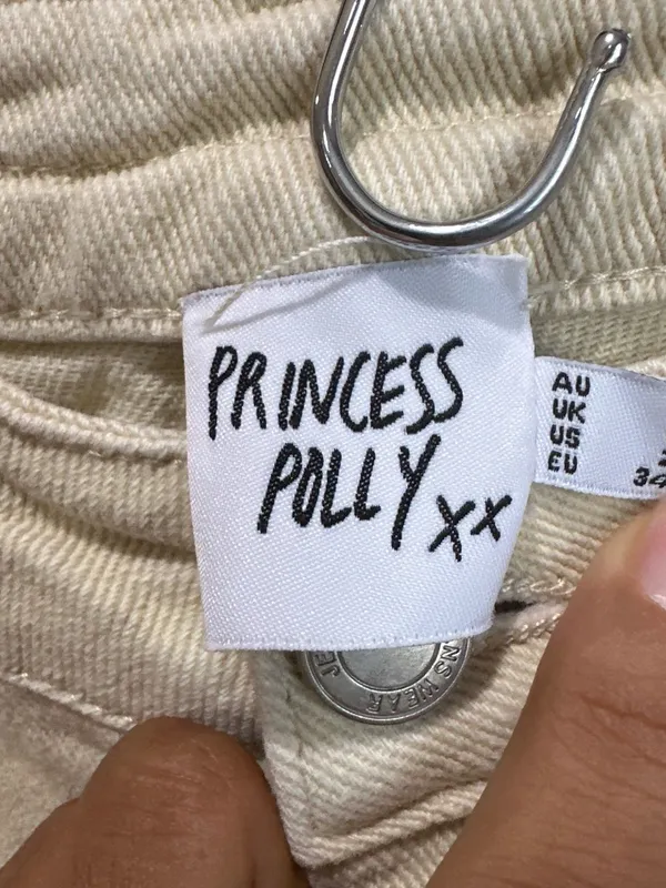 Princess Polly. Cargo jeans 100% Cotton Size 2 Cargo Utility Light yellow - Image 2