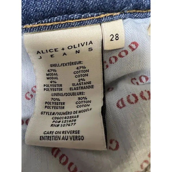 Alice + Olivia Good High‎ Rise Skinny Crop Ankle Tie Jeans Heart & Soul Size 28 - Image 10