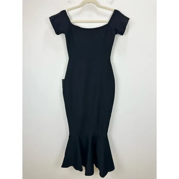 Lulus How Much I Care Midnight Blue Off-the-Shoulder Midi Dress Cocktail XS NWT - Image 10