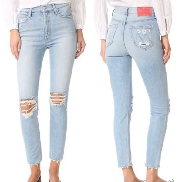 Mother X Miranda Kerr Easy Does It Ankle Skinny Jeans - Image 2