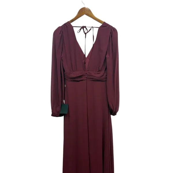 Lulus Love You So Burgundy Long Sleeve Maxi Dress size Small NWT - Image 7