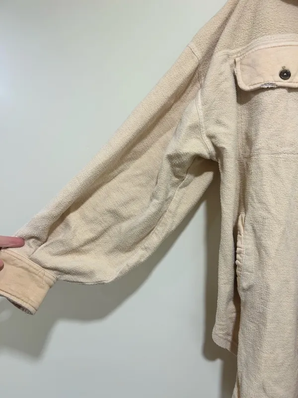 Free People Ruby Fleece Oversized Shacket in Tan Size Large - Image 4