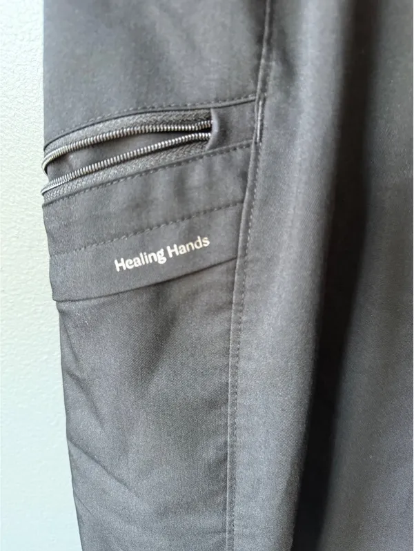 Healing Hands Black Drawstring Cargo Jogger Pants - Image 3