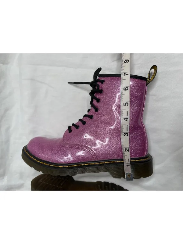 Dr. Martens 1460 Pink Glitter Boots Lace-Up Size 6 Womens EU 37 - Image 6